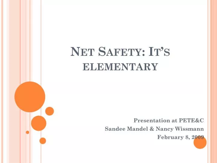 net safety it s elementary