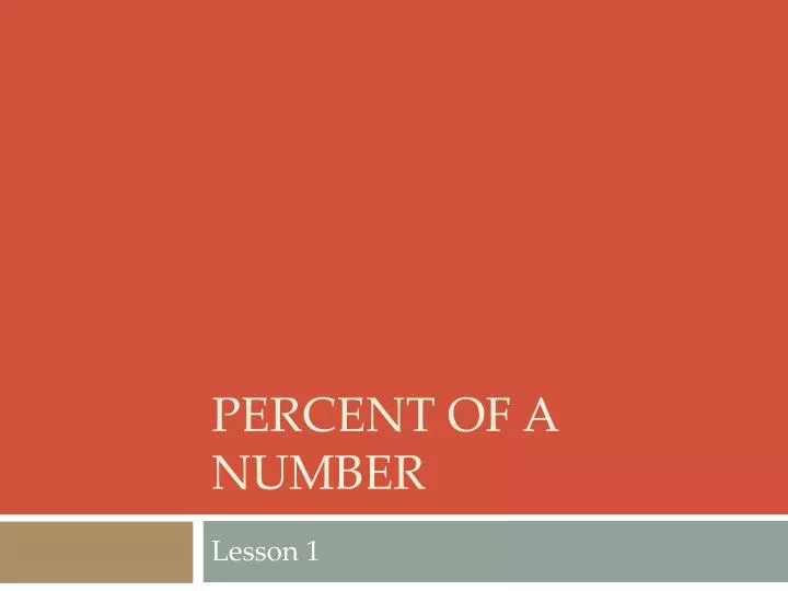 percent of a number