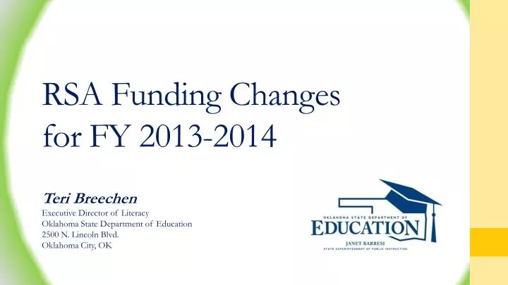 rsa funding changes for fy 2013 2014