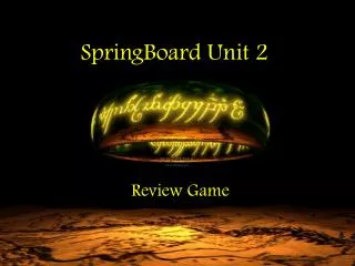 SpringBoard Unit 2