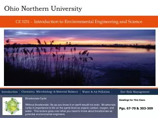 CE 3231 - Introduction to Environmental Engineering and Science