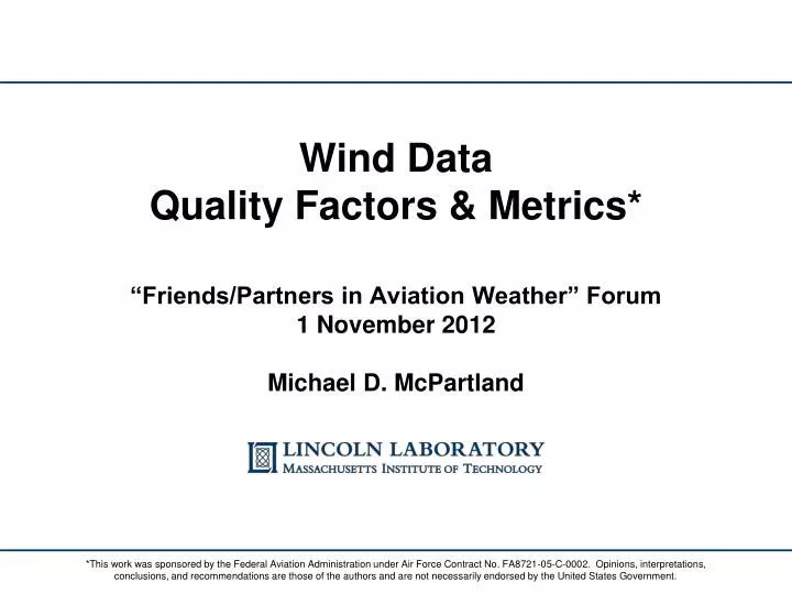 wind data quality factors metrics