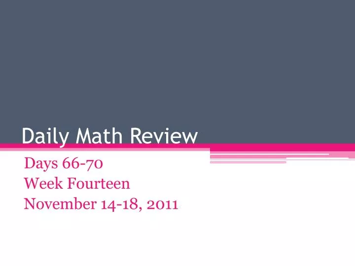 daily math review