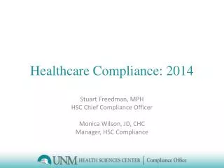 Healthcare Compliance: 2014