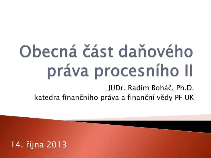 obecn st da ov ho pr va procesn ho ii