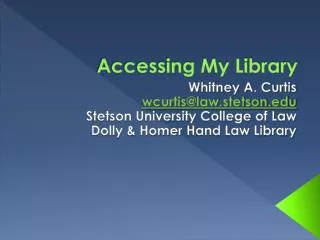 Accessing My Library