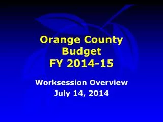 Orange County Budget FY 2014-15