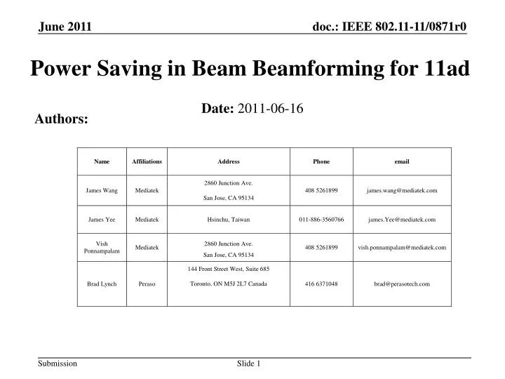 power saving in beam beamforming for 11ad