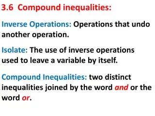 3.6 Compound inequalities: