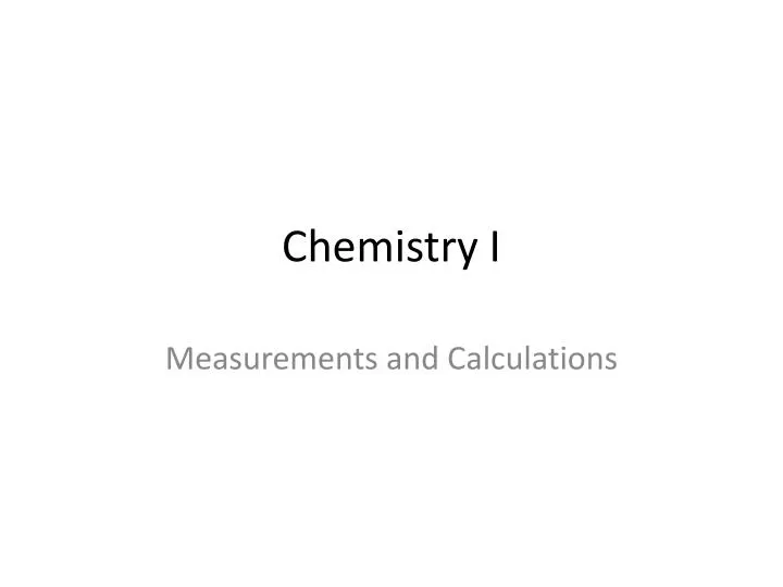 chemistry i