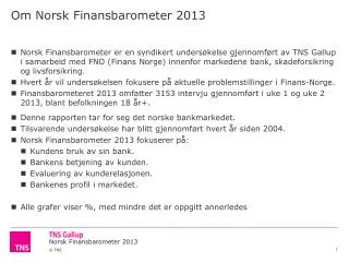 om norsk finansbarometer 2013