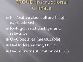 PROUD Instructional Climate