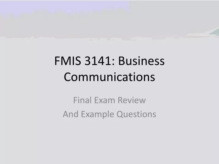 fmis 3141 business communications