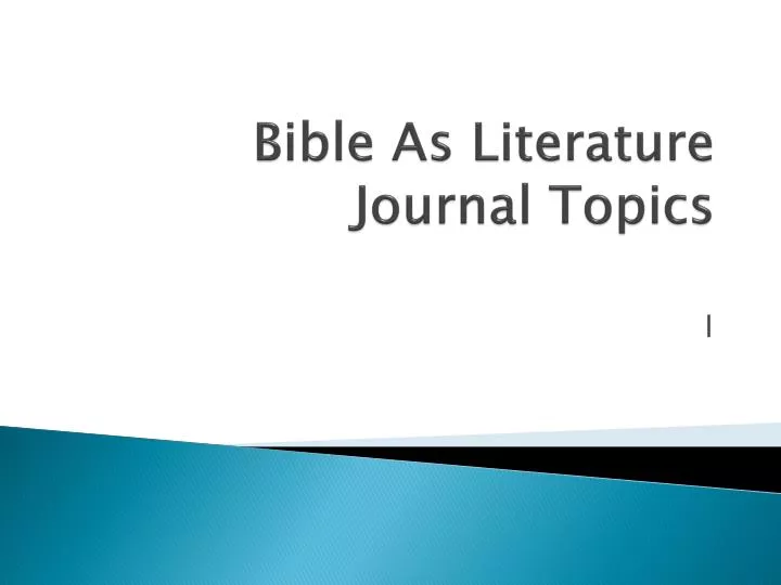 bible as literature journal topics