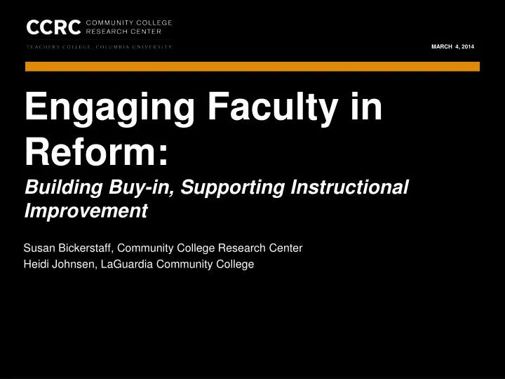 engaging faculty in reform