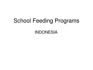 School Feeding Programs