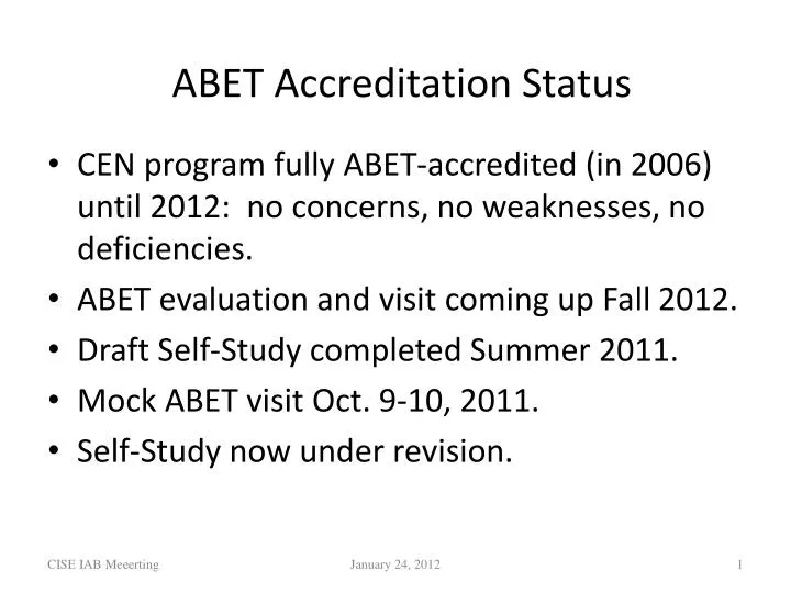 abet accreditation status