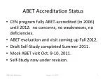 ABET Accreditation Status - slide 1