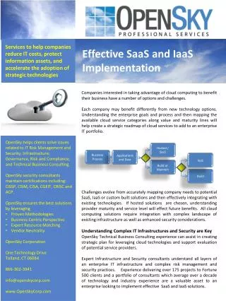 Effective SaaS and IaaS Implementation