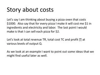 Story about costs