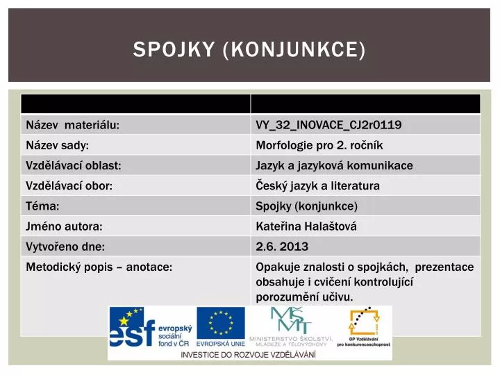 spojky konjunkce