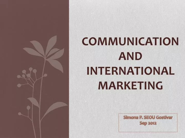 communication and international marketing