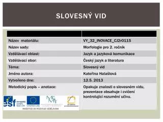 slovesn vid