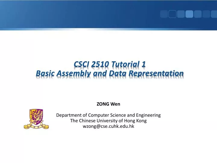 csci 2510 tutorial 1 basic assembly and data representation