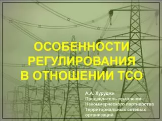 ОСОБЕННОСТИ РЕГУЛИРОВАНИЯ В ОТНОШЕНИИ ТСО