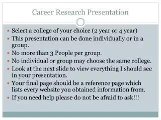 Career Research Presentation
