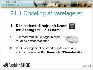 21 1 opdeling af varelageret