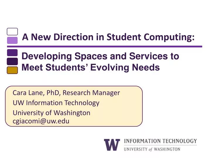 a new direction in student computing