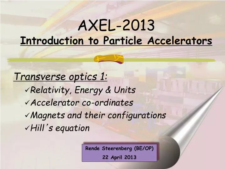 axel 2013 introduction to particle accelerators