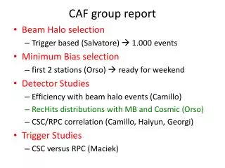 CAF group report