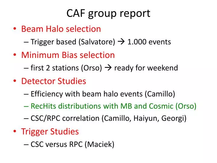 caf group report