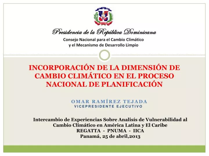 incorporaci n de la dimensi n de cambio clim tico en el proceso nacional de planificaci n