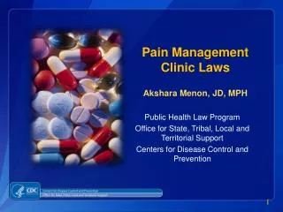 Pain Management Clinic Laws Akshara Menon, JD, MPH