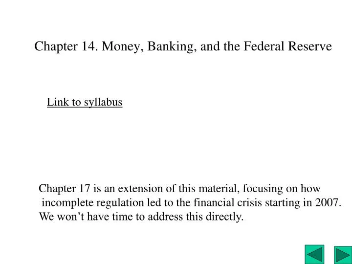 chapter 14 money banking and the federal reserve