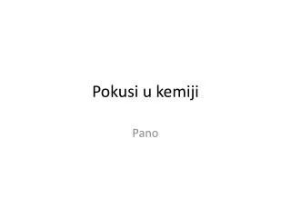 Pokusi u kemiji