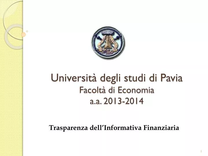 universit degli studi di pavia facolt di economia a a 2013 2014