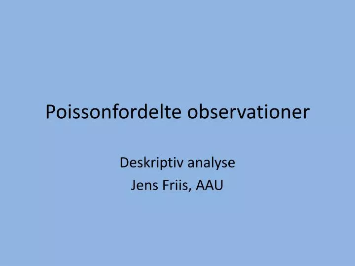 poissonfordelte observationer