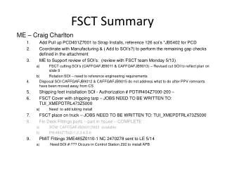 FSCT Summary