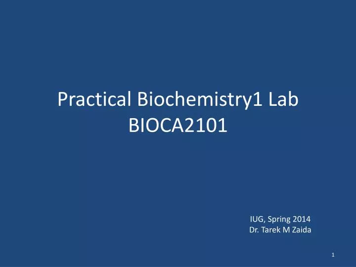 practical biochemistry1 lab bioca2101