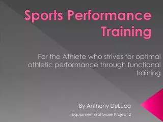 Sports Performance Training