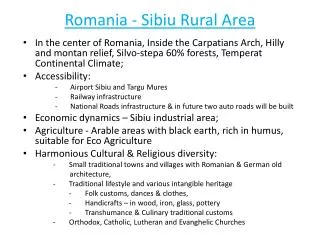 Romania - Sibiu Rural Area