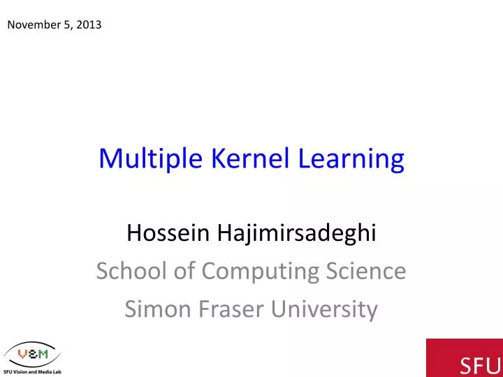 multiple kernel learning