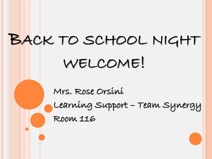 back to school night welcome