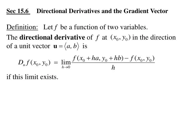 sec 15 6 directional derivatives and the gradient vector