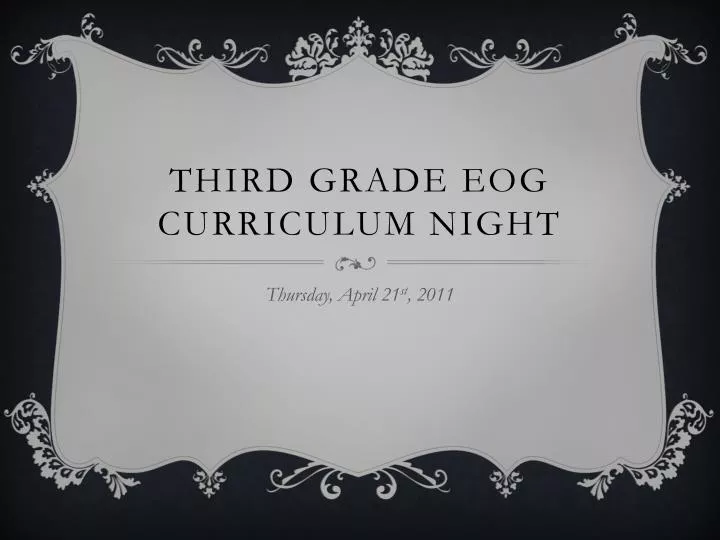third grade eog curriculum night