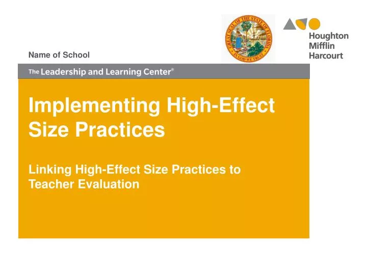 implementing high effect size practices